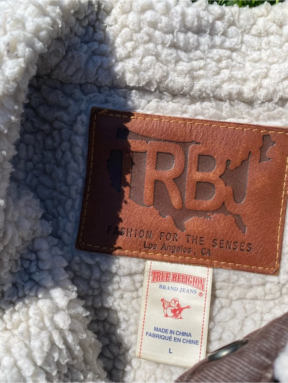 True Religion Men's Brown Sherpa Collar Jacket